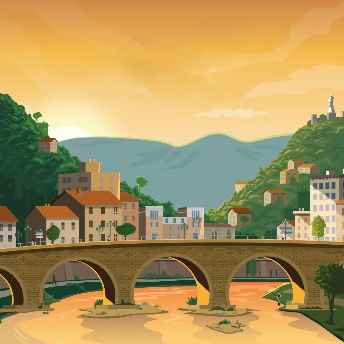 Vue de la ville d'Alès